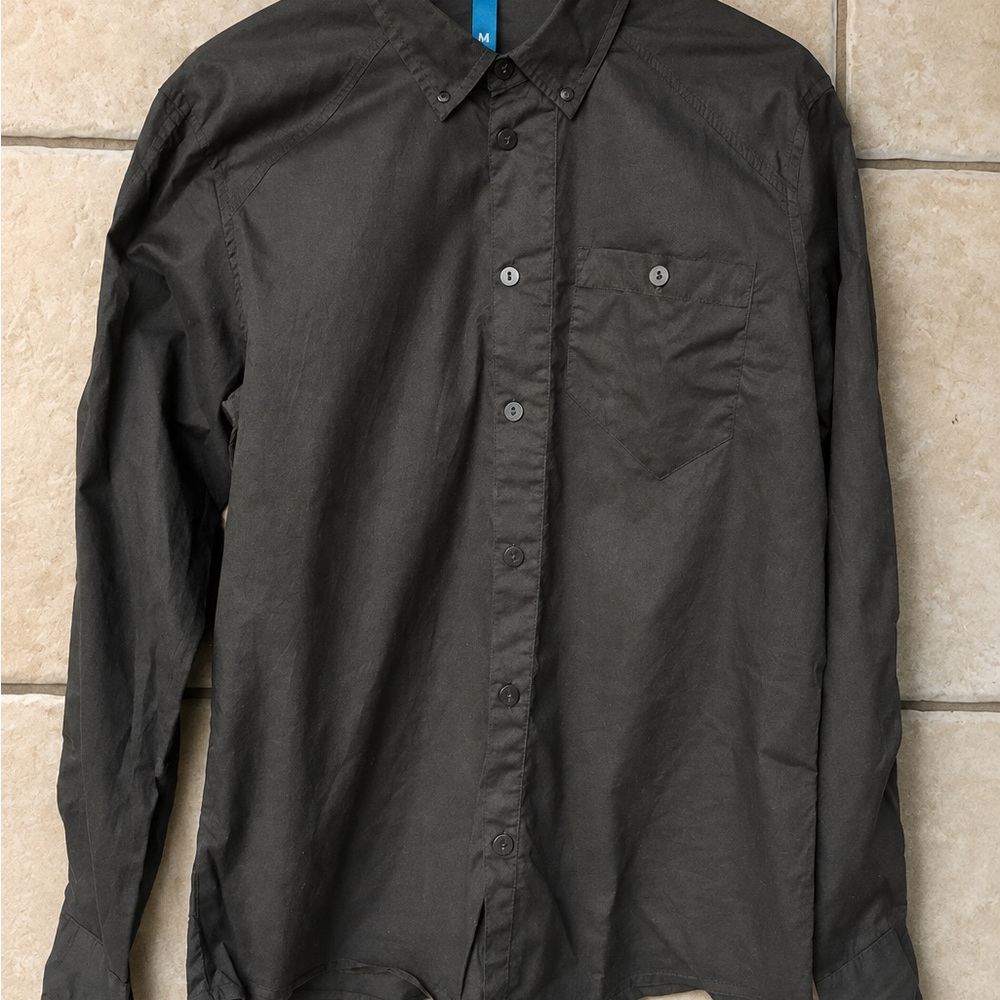 Zara Men's Black Casual Button-Down Shirt